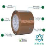 KYI & A Brown BOPP Packing Tape  | Carton Sealing Tape | Single Roll (72mm) - Image 3
