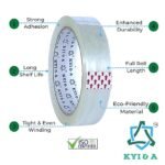 KYI & A Pack of 4 Transparent Strong Adhesive Packing Tape – Heavy Duty Box Sealing Tape for Shipping, Moving, Storage, Office & Home – Tear-Resistant, Long-Lasting & Secure Seal (65 m) - Image 3