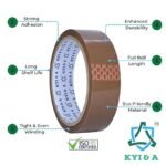 KYI & A Brown BOPP Packing Tape | 36 mm x 65 Meter | Carton Sealing Tape | Single Roll (Pack of 12, 50m) - Image 2