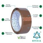 KYI & A Brown BOPP Packing Tape | 36 mm x 65 Meter | Carton Sealing Tape | Single Roll (Pack of 3, 150m) - Image 4