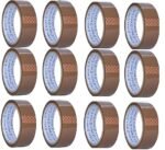 KYI & A Brown BOPP Packing Tape | 36 mm x 65 Meter | Carton Sealing Tape | Single Roll (Pack of 12, 50m)
