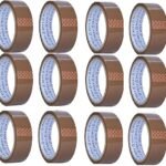 KYI & A Brown BOPP Packing Tape | 36 mm x 65 Meter | Carton Sealing Tape | Single Roll (Pack of 12, 50m)