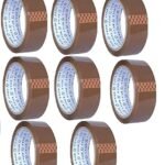 KYI & A Brown BOPP Packing Tape | 36 mm x 65 Meter | Carton Sealing Tape | Single Roll (Pack of 8, 50m)
