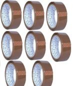 KYI & A Brown BOPP Packing Tape | 36 mm x 65 Meter | Carton Sealing Tape | Single Roll (Pack of 8, 50m)