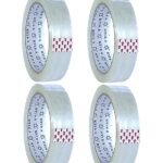 KYI & A Pack of 4 Transparent Strong Adhesive Packing Tape – Heavy Duty Box Sealing Tape for Shipping, Moving, Storage, Office & Home – Tear-Resistant, Long-Lasting & Secure Seal (65 m)
