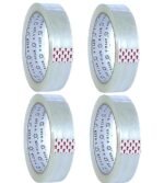 KYI & A Pack of 4 Transparent Strong Adhesive Packing Tape – Heavy Duty Box Sealing Tape for Shipping, Moving, Storage, Office & Home – Tear-Resistant, Long-Lasting & Secure Seal (65 m)